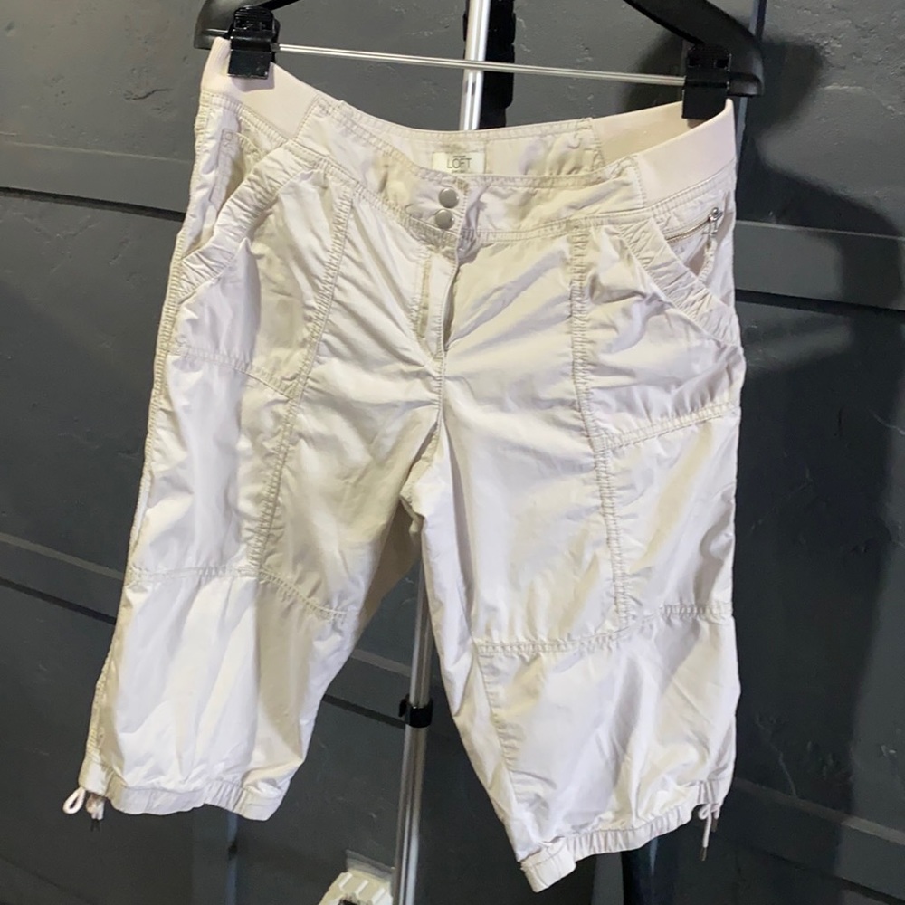 Loft tan capris size 12